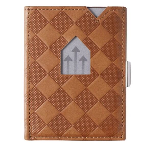 NIB Genuine Leather Exentri Wallet - Sand Chess - Picture 1 of 10